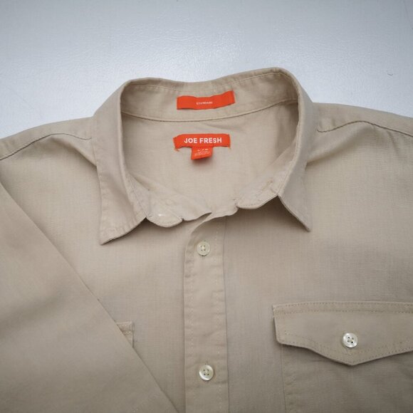 2 / $30.00 - Joe Fresh Men's Size Large Beige Straight Fit Casual Shirt - Picture 4 of 10